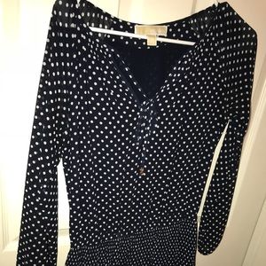 Navy blue polka dot dress